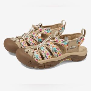 KEEN Newport Retro Women’s Beige Multicolor Floral Sport Sandals, sz 9
